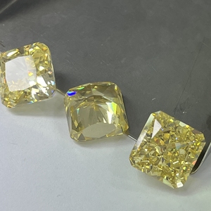 12x12mm Crushed Cut Cubic Zirconia Light Yellow CZ Stone - Product Image 1