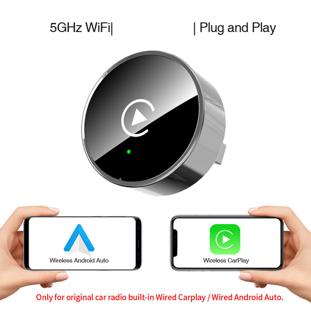 Ultra-Fast Auto Reconnect Wireless CarPlay & Android Auto Adapter, WiFi 6 & BT 5.4,Mini Plug & Play for Cars with Wired CarPlay