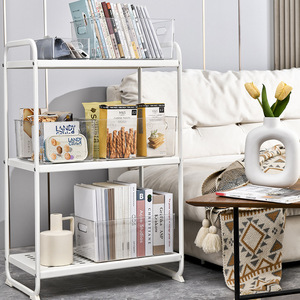 Transparent Book Storage Box Rectangle Desktop Organizer No Lid For Office Home Use 3 Sizes Solid Color Standing Type - Product Image 4