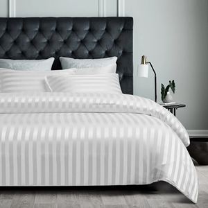New Arrival Satin Jacquard Stripe <strong>Silk</strong> Fabric Breathable Eco-Friendly Luxurious Bed <strong>Sheets</strong> Garments Clothing - Product Image 1