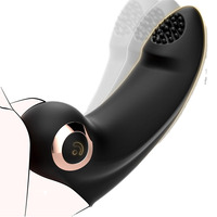 Mini vibromasseur pour doigts rechargeable par USB, écologique, 10 fréquences, étanche IPX7, silicone rose noir, 50g, léger, pour femmes