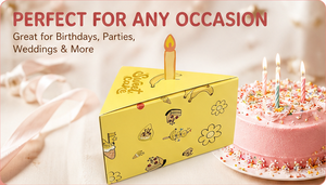 Foldable Paper Cake <b>Box</b> Cake Slice Gift <b>Box</b> with Candle Topper Dessert Packaging for Birthday Party Wedding Holiday Gifts - Product Image 3
