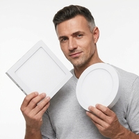 Plafonnier LED moderne en aluminium blanc, encastré, petit carré ou rond, pour salon commercial
