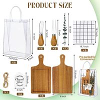 Lot de 6 mini-planches à découper en bambou carbonisé avec poignée, idéal pour les cadeaux de mariage et les lots de fête prénuptiale
