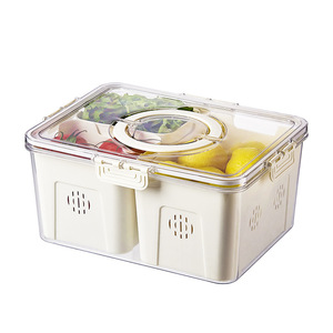 Refrigerator Storage <b>Box</b> Rectangle With Seal Lid Fresh Keeping Kitchen Vegetable Organizer 6 And Above Lattice - Product Image 5