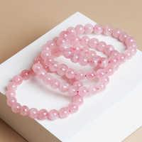 Bracelet en perles de Quartz Rose naturel de Madagascar, 6mm, 8mm, 10mm, Bracelets en perles de cristal pour femmes, accessoire de bijoux en pierres précieuses