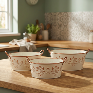 Ensemble de 3 pots en métal émaillé - Product Image 1