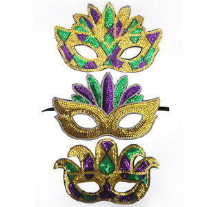 <span class=keywords><strong>Masque</strong></span> à paillettes de mascarade de carnaval pour les accessoires de mascarade de visage de paillettes de fête de Mardi Gras - Product Image 3