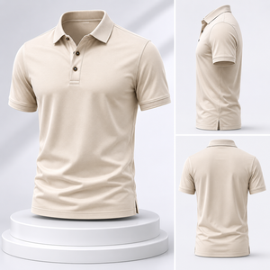 Polo en coton mercerisé pour homme, luxe, manches courtes, décontracté, professionnel, doux, respirant, anti-boulochage, logo personnalisé, OEM, ODM - Product Image 2