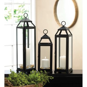 Wedding Decorative <strong>Black</strong> Iron Framed Metal <strong>Candle</strong> <strong>Lantern</strong> for Home Centerpiece - Product Image 2