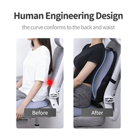 Oreiller orthopédique en mousse à mémoire de forme pour soulager les douleurs lombaires, la sciatique, le soutien lombaire, pour dormir et en avion, amovible et lavable
