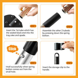 Kit de pala para caca de perro de acero inoxidable Juego de bandeja y soporte para rastrillo de garra de desecho duradero para limpieza de mascotas - Product Image 5