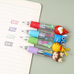 Bolígrafo Mini Autonomy de Cuatro Colores con Cabeza de Dibujos Animados, Bolígrafo de Botón, Multicolor, de Plástico, para Oficina, Escuela, Estudiantes, Regalo - Product Image 3