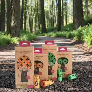 Özel Logo baskılı köpek mısır nişastası çevre dostu biyobozunur Compostable Poop atık torbaları Pet köpek kaka torbası Compostable - Product Image 1