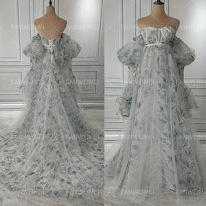 <span class=keywords><strong>Vestido</strong></span> <span class=keywords><strong>de</strong></span> maternidad con estampado <span class=keywords><strong>de</strong></span> tul 14509 # para sesión <span class=keywords><strong>de</strong></span> fotos manga extraíble hasta el suelo vestidos <span class=keywords><strong>de</strong></span> noche para embarazadas con cordones en la espalda - Product Image 2