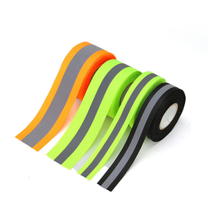 WX giallo fluorescente arancione nastro riflettente 8712 poliestere materiale riflettente ad alta luce per vestiti fettuccia riflettente - Product Image 1