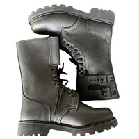 Botas tácticas de cuero vacuno TSB100 Training Duty para hombre, con mangas largas de cuero, cierre lateral con hebilla, mangas ajustables y personalizables.