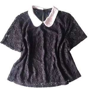 Ladies Ngắn Tay Áo Áo Cánh Cô Gái Voan Sơ Mi Nữ Sheer T-shirt Mùa Hè Phụ Nữ Ren Crochet Tops Hàng May Mặc Rất Nhiều