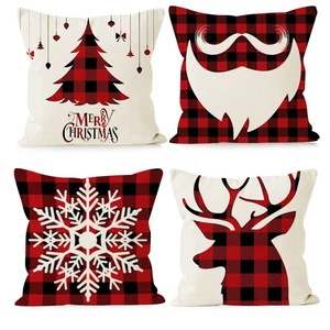 Накидка на подушку с рождественскими украшениями, черная клетчатая вышитая наволочка, зимняя Праздничная наволочка из ткани - Product Image 6