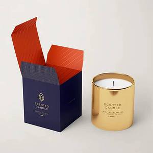 Boîte d'emballage en papier carrée de haute qualité avec logo personnalisé imprimé pour bougie - Product Image 1