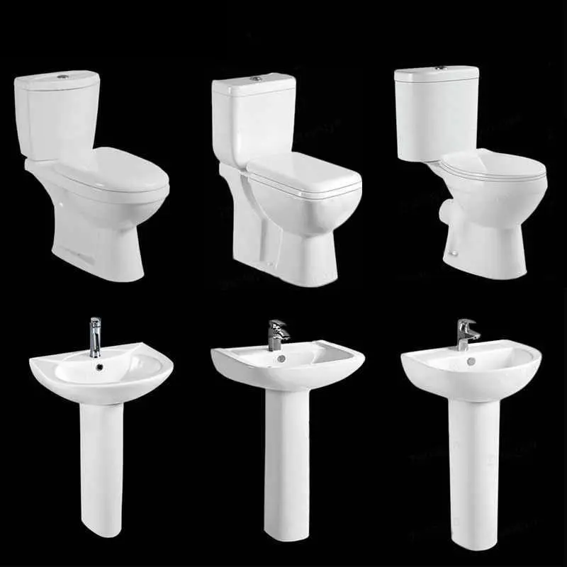 Afrika Wc seramik p-tuzak su dolabı türleri tuvalet kase sağlık gereçleri lavabo seti