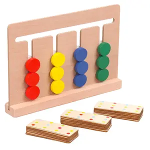 3-6 years Old Enlightenment Logical Reasoning Training Kids Early Educational Toys Montessori Wooden Four Colors Matching Game