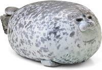 Nouvel Arrivage : Adorable Peluche Ronde de Phoque avec Visage et Ailerons Réalistes, Coussin Doux et Câlinable pour le Soulagement du Stress et les Enfants