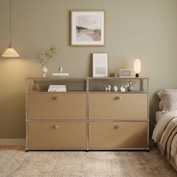 Aparador Metálico Modular Personalizable KD, Estructura Ensamblable, Almacenamiento Apilable, Certificado CE, Suministro al por Mayor para Oficina y Comedor