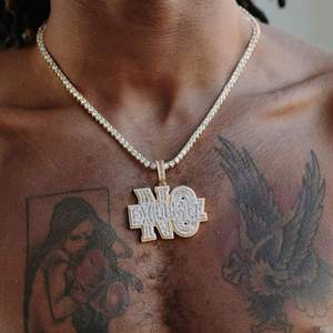 Nuovo arrivato Iced Out Bling CZ pavimentato lettera senza ciondolo con ciondolo a catena cubana per uomo Rapper gioielli Hip Hop - Product Image 3