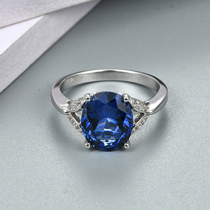 <span class=keywords><strong>Anillo</strong></span> <span class=keywords><strong>de</strong></span> <span class=keywords><strong>Compromiso</strong></span> <span class=keywords><strong>de</strong></span> Platino con <span class=keywords><strong>Zafiro</strong></span> Sintético <span class=keywords><strong>de</strong></span> Ceilán <span class=keywords><strong>de</strong></span> 5 Quilates para Mujer - Product Image 6
