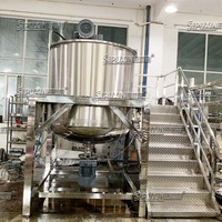 Réservoir de mélange en acier inoxydable à une seule couche 2000L avec agitateur, mélangeur de liquide alimentaire chimique industriel pour le traitement