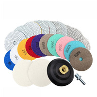 Tampons de polissage diamantés de 100mm Disques de meulage flexibles de 4 pouces de grain 30-10000 pour le polissage de sol en pierre de marbre de granit