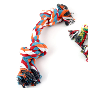 Jouet en corde de coton durable avec nœuds, couleurs mélangées, 32 cm, jouet pour animaux de compagnie en nylon et TPR - Product Image 3