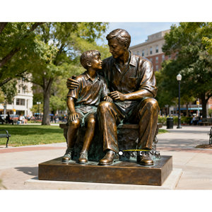 Sculpture en bronze coulé de mère <span class=keywords><strong>et</strong></span> de <span class=keywords><strong>fils</strong></span> enlacés, statue réaliste de famille pour parc, jardin communautaire, aménagement extérieur, personnalisable - Product Image 6