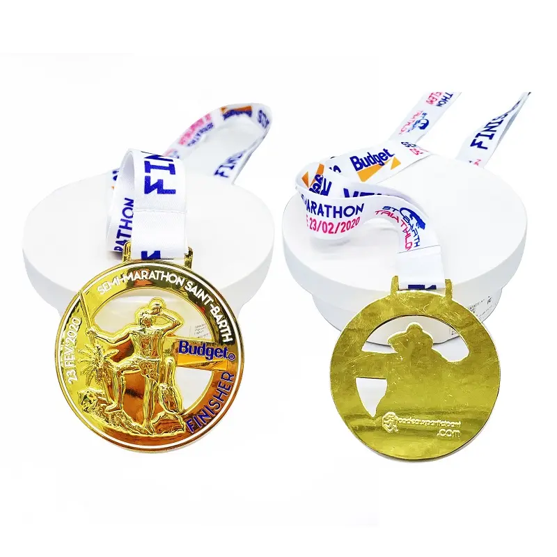 Meest Competitieve Marathon Lint Goedkope Hardloopmedaille Op Maat Bronzen Karate Metalen Medailles