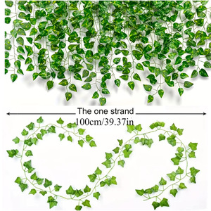 Artificial Ivy Vines 100cm Green <b>Leaf</b> Garland <b>Decor</b> For Home <b>Wall</b> Hanging - Product Image 1