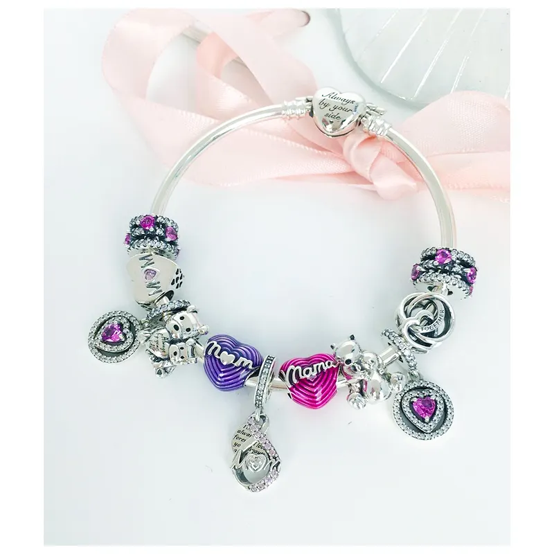 925 Sterling Silver Charms For Pandoraer Bracelet Best Gift for Mother's Day