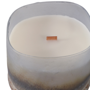 Candela in Vetro Satinato con Stoppino in Legno, Elegante Centrotavola, Decorazione per Tavolino da Caffè, Candela Profumata - Product Image 6