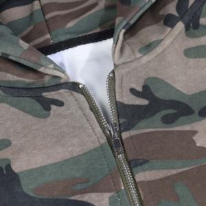 Sudadera con Capucha de Algodón con Estampado de Camuflaje Personalizado, Corte Cuadrado, para Hombre, con Cierre de Cremallera, para Otoño e Invierno - Product Image 6