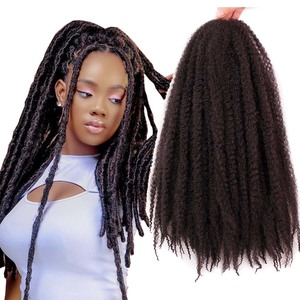 18 Inch Afro Kinky Twist Tóc Nối Crochet Marley Bện 30Strands 100Gram Số Lượng Lớn Tóc Tổng Hợp Crochet Bím Tóc - Product Image 2