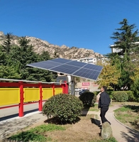 Système de suivi solaire à double axe avec moteur CC 12V/24V pour montage au sol, compatible avec 12 panneaux photovoltaïques