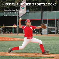 Chaussettes de baseball pour adultes, épaisses et rembourrées, longues, jusqu'au genou, absorption des chocs, entraînement sportif pour étudiants, chaussettes de baseball pour enfants