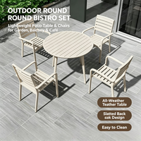 Ensemble de salle à manger extérieur en aluminium de qualité commerciale avec table extensible et chaises empilables pour hôtel, villa, terrasse de café
