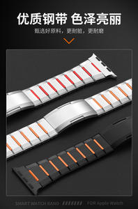 <span class=keywords><strong>Bracelet</strong></span> en acier inoxydable pour <span class=keywords><strong>Apple</strong></span> <span class=keywords><strong>Watch</strong></span> Ultra, 49 mm, 46 mm, 45 mm, respirant, style professionnel, extrémités courbées - Product Image 2