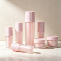Flacon vide rose givré pour soins de la peau avec pompe pulvérisatrice, pour lotion et sérum, 30ml, 50ml, 100ml, 120ml, 1oz, 4oz ; Pot pour crème visage et contour des yeux, 30g, 50g