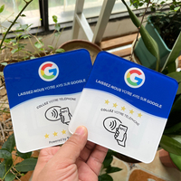 Tarjeta de Visita NFC Programable con Placa Acrílica para Reseñas de Google, Personalizada, Reutilizable, con Chip NFC Inteligente