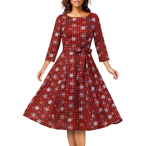 Moda Vintage modesto boda invitado 3/4 mangas <span class=keywords><strong>otoño</strong></span> vestidos Formal Iglesia vestido de cóctel para mujer - Product Image 4