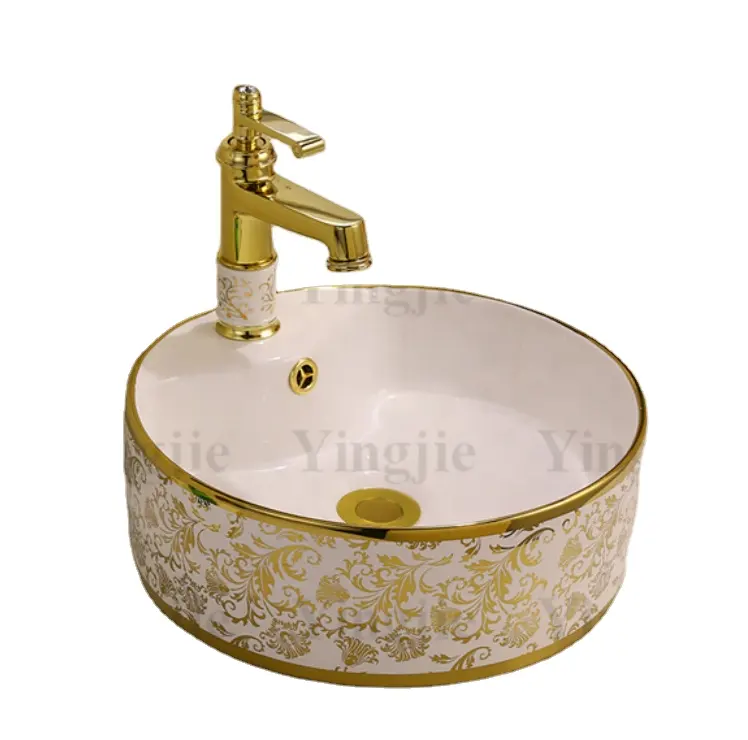 European King Style Cylinder Design Bathroom Ceramic Art Basin With Faucet Hole