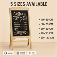 Tableau d'écriture LED lumineux RGB effaçable, panneau publicitaire lumineux néon pour café, restaurant, devanture de magasin