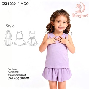 Conjunto Deportivo para Niñas DH ODM Orchid Purple, Chaleco de Cuello Redondo Suave, Pantalones Cortos de Running de Alta Elasticidad, Ropa Deportiva para Niñas Pequeñas - Product Image 1